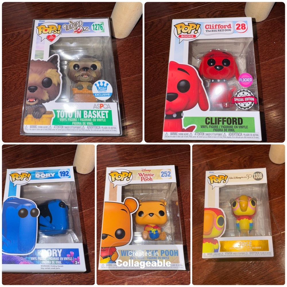 Funko Pop Vinyl Figures - Red, Blue, Yellow, Brown Collection